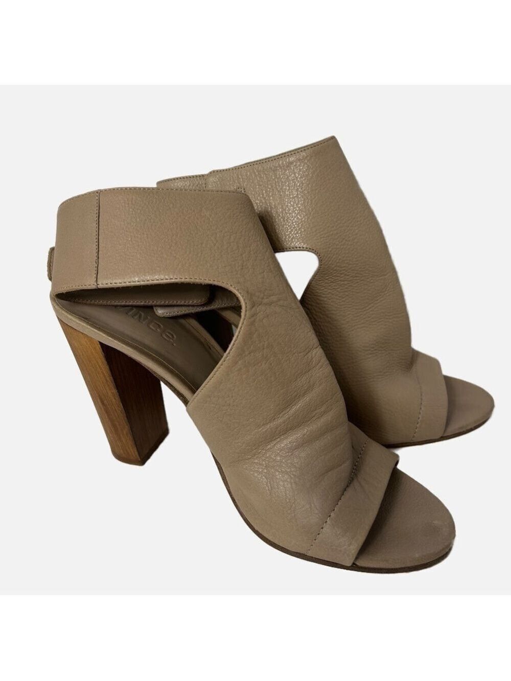 Vince. Women’s Shoes 8.5M Bootie Sandals Open Toe Wood Heel Italy Strappy Boho